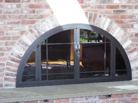 Osterville Bee Hive Window-pane All black finish, twin  doors, standard smoke glass, no mesh, no draft panel. 